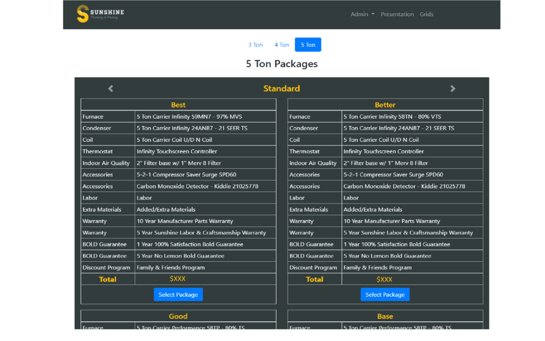 SUNSHINE PLUMBING – CUSTOMER SALES APP